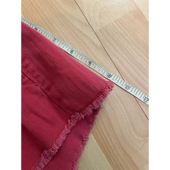 1st Kiss Red Distressed Denim Short Shorts Size 11 Juniors EUC - Picture 4 of 10